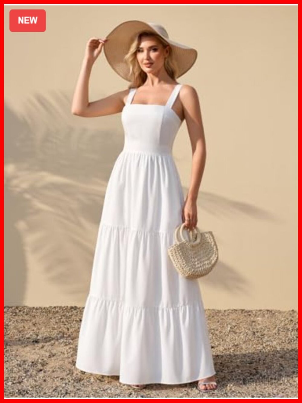 Floral Maxi Sundress Square Neck Bow Tie Back Sleeveless A-Line - Picture 2 of 5